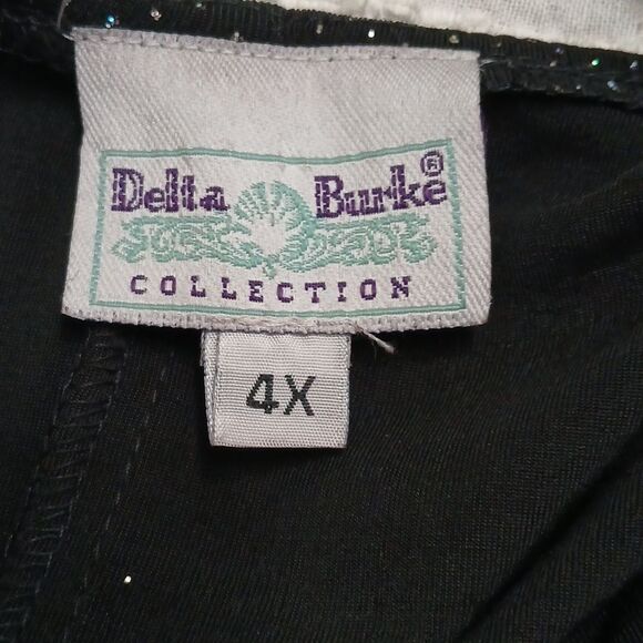 Delta Burke Collection vintage full length stretch sparkle dress Sz 4X NWOT - Picture 10 of 11